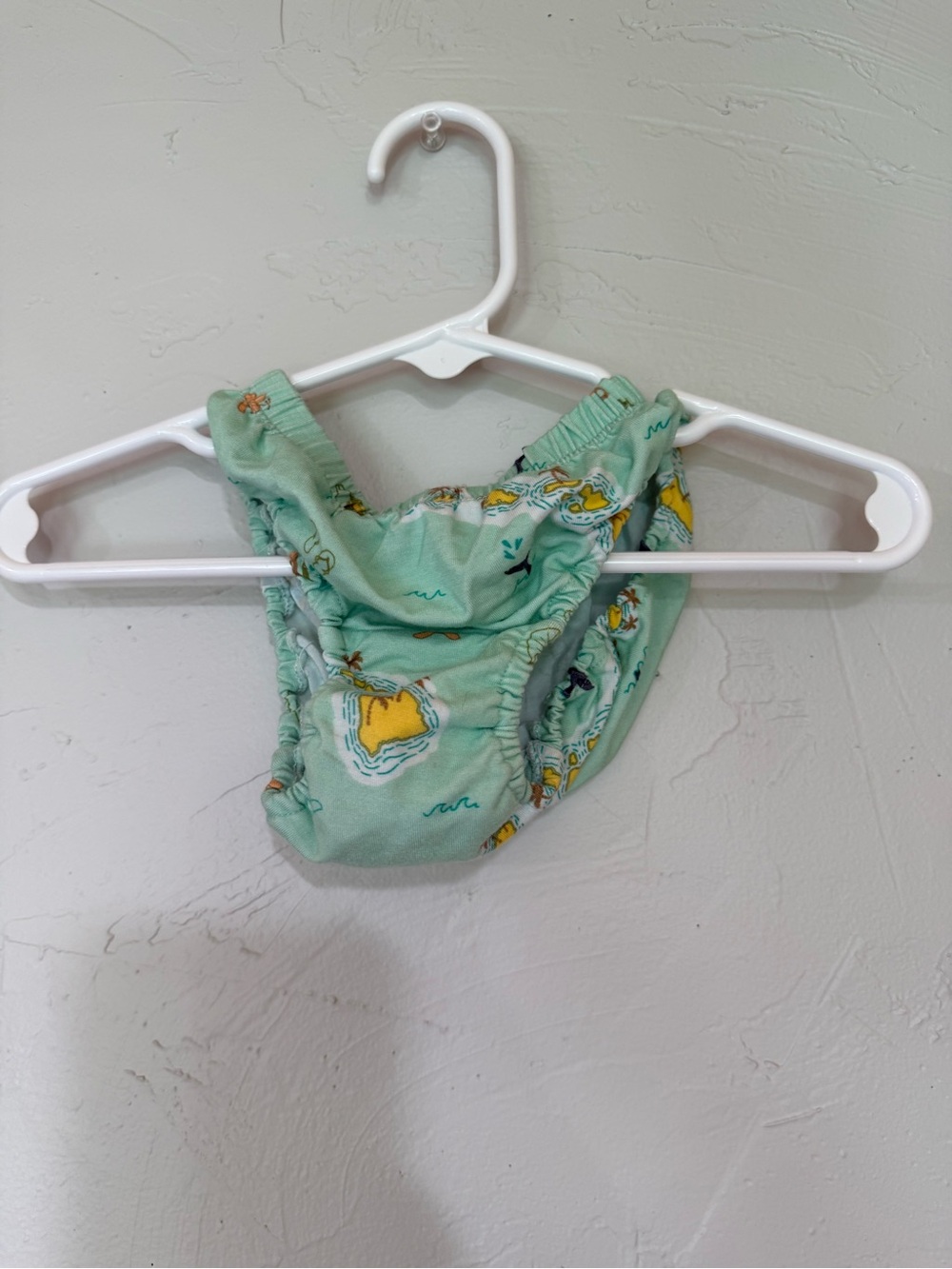 Mint Green Short Sleeve Twirl Dress with Island Print - Picture 5 of 5